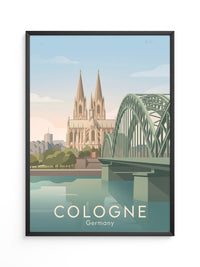 Kölner Dom Brücke Pastell
