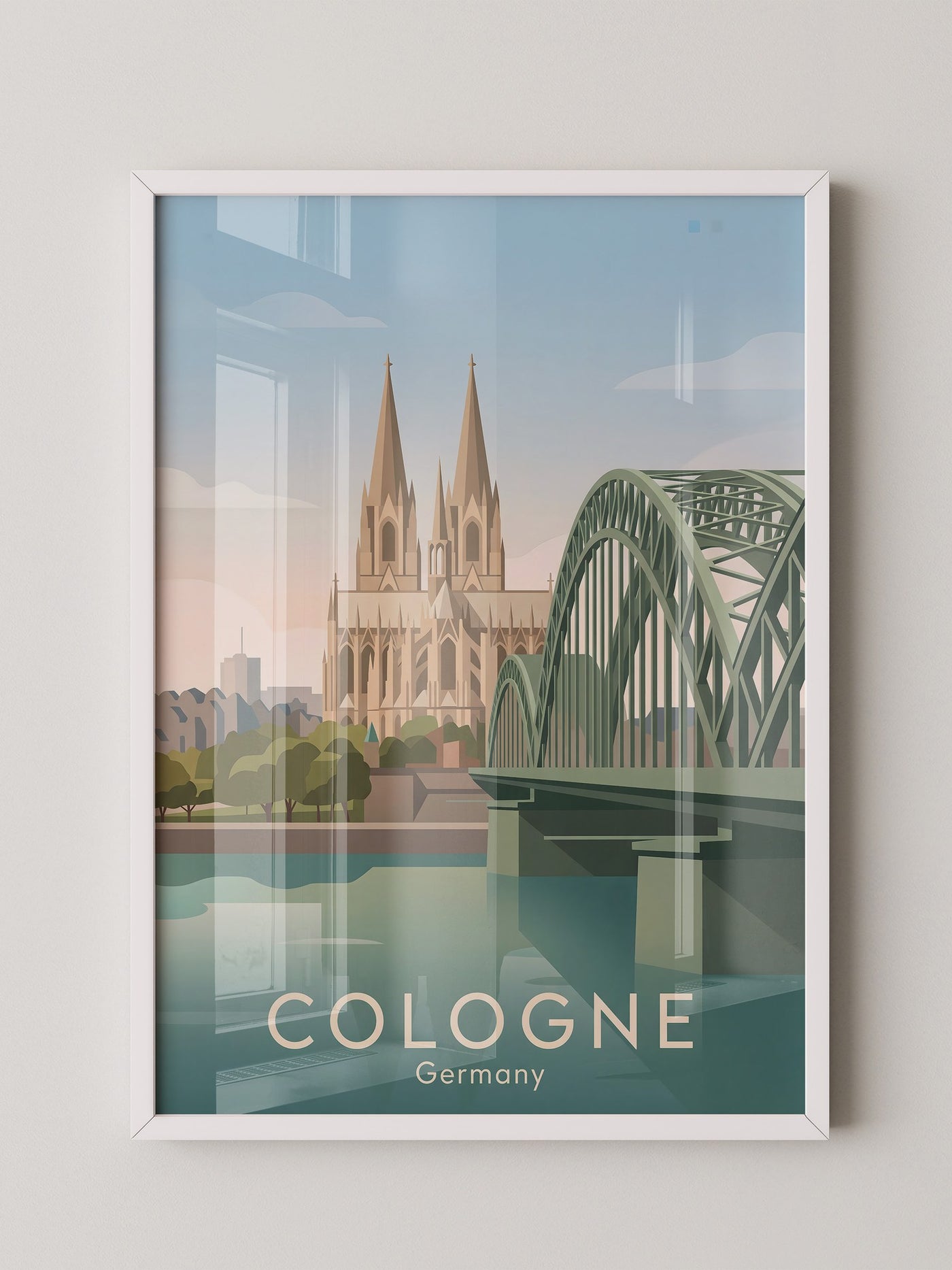 Kölner Dom Brücke Pastell