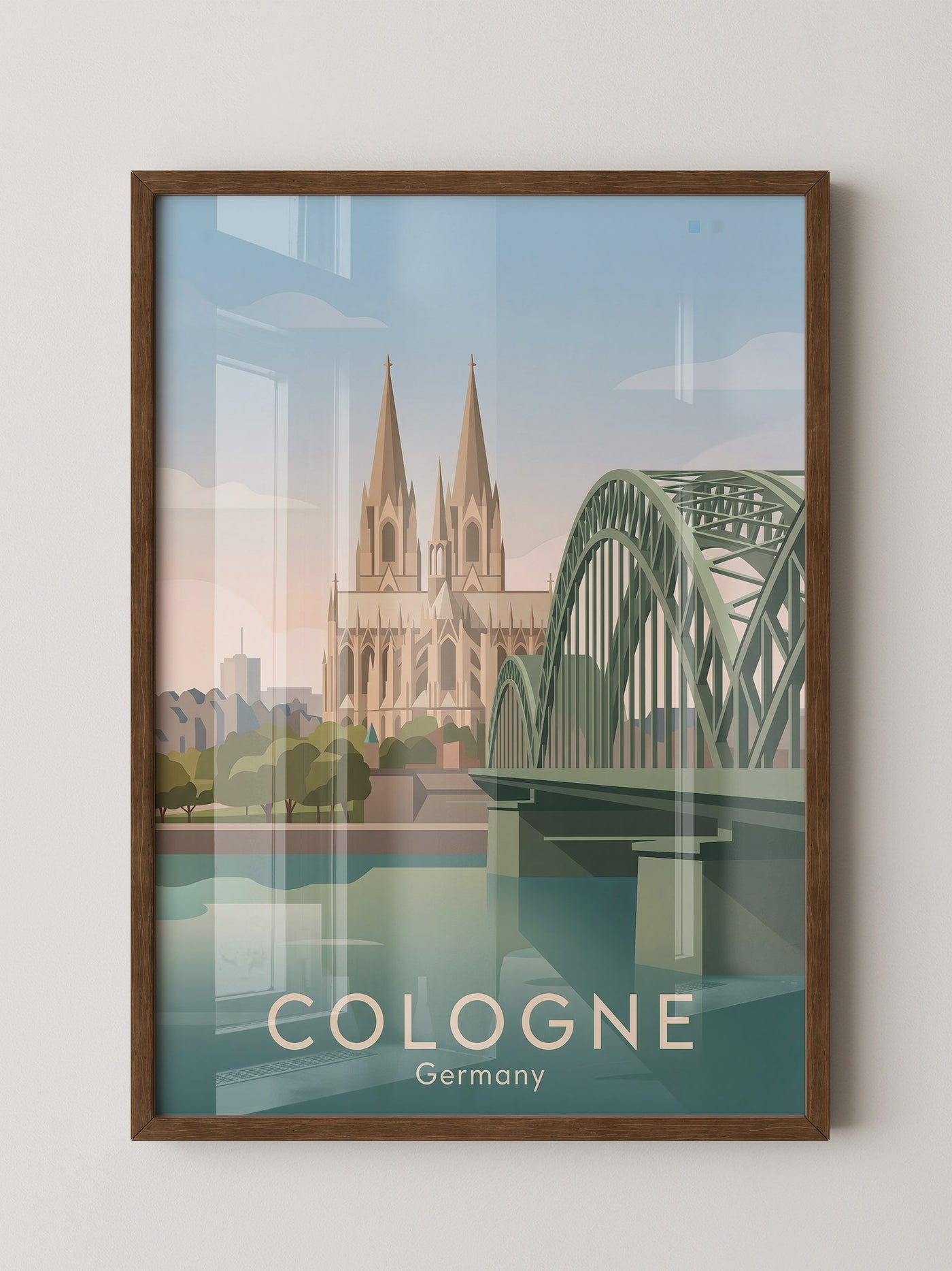 Kölner Dom Brücke Pastell