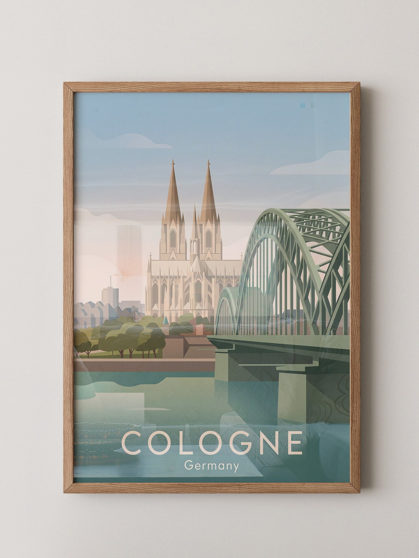 Kölner Dom Brücke Pastell