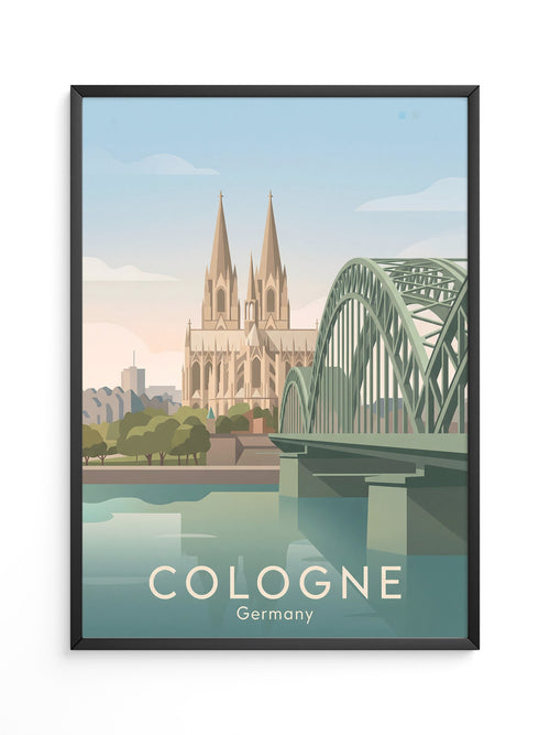Kölner Dom Brücke Pastell