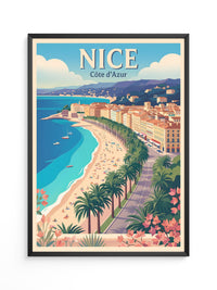 Nice Strand Promenade Retro-Design