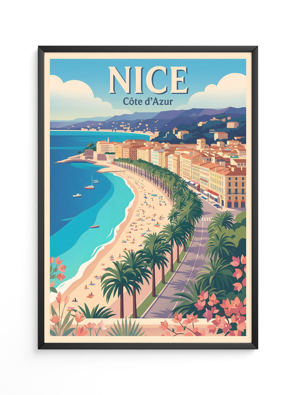 Nice Strand Promenade Retro-Design