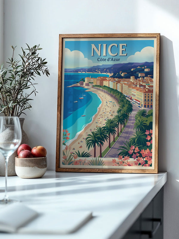 Nice Strand Promenade Retro-Design