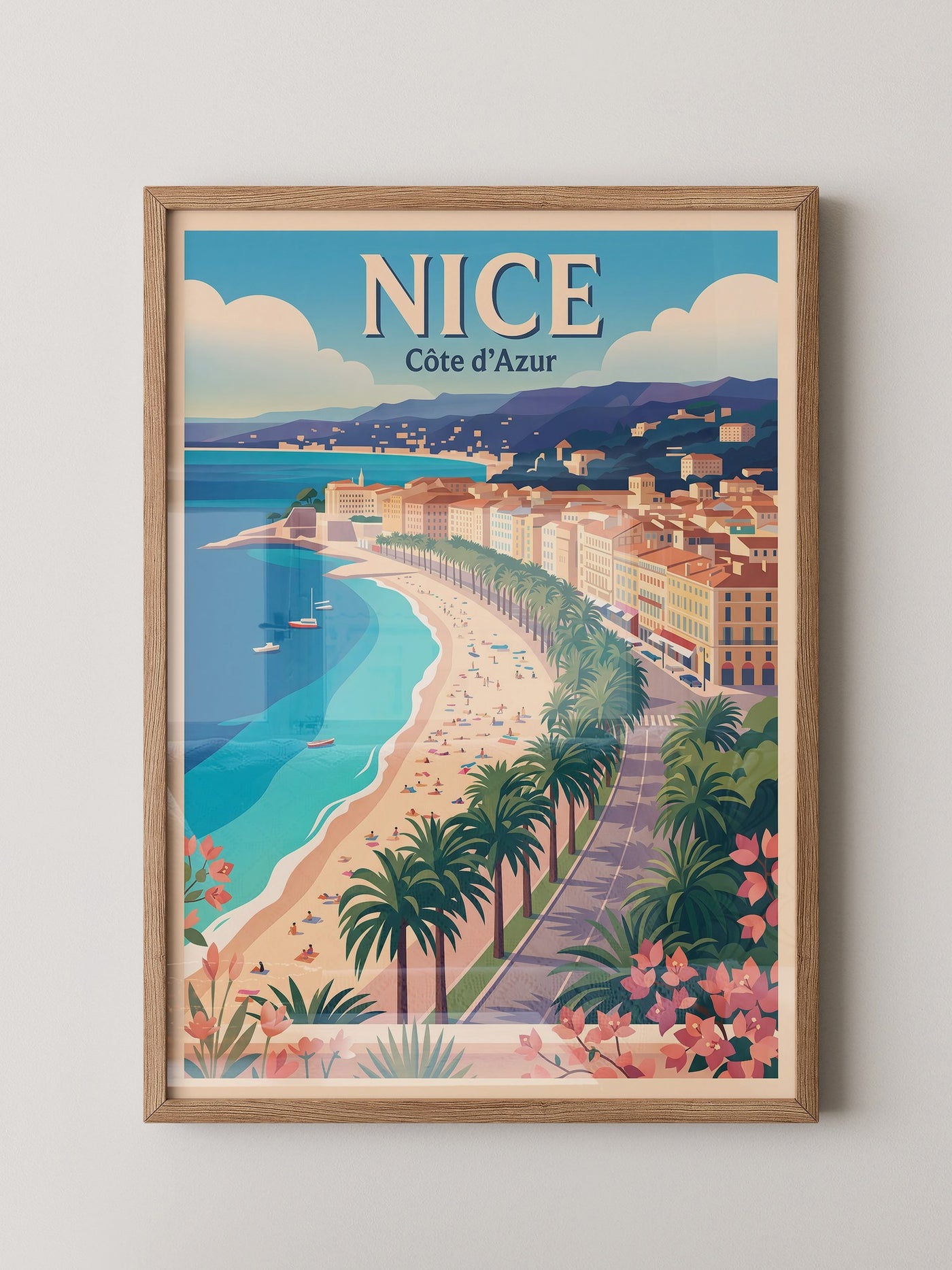 Nice Strand Promenade Retro-Design