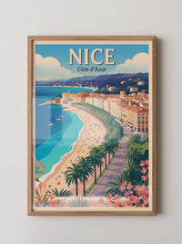 Nice Strand Promenade Retro-Design