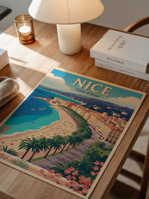 Nice Strand Promenade Retro-Design