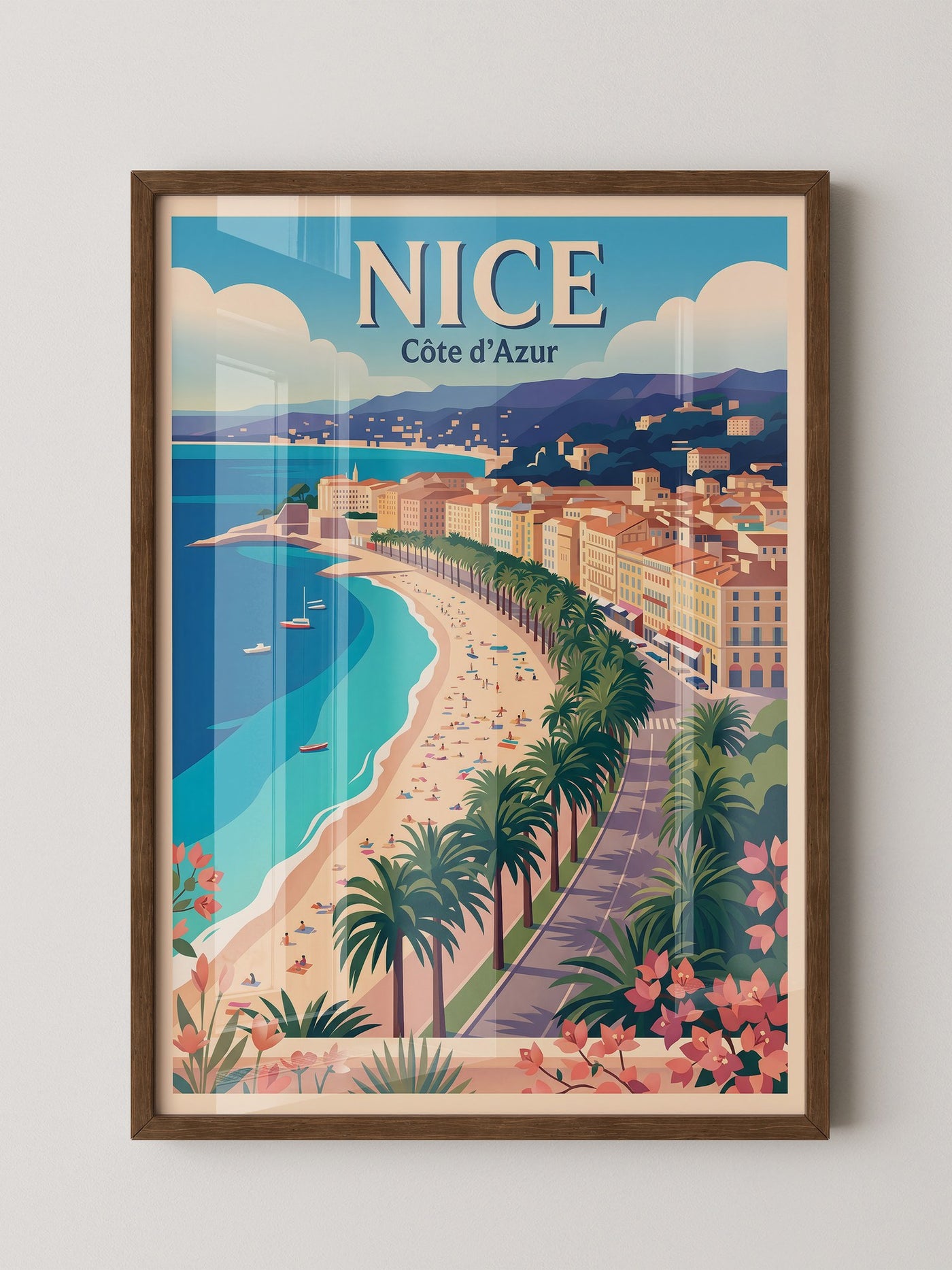 Nice Strand Promenade Retro-Design