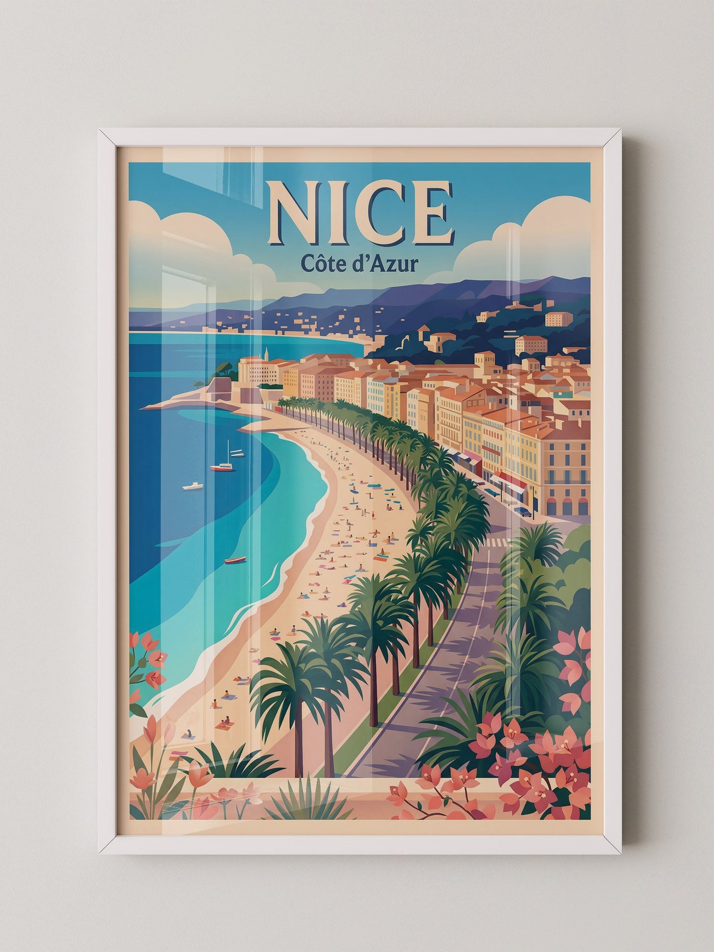 Nice Strand Promenade Retro-Design
