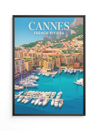 Cannes Hafen Malerei Retro