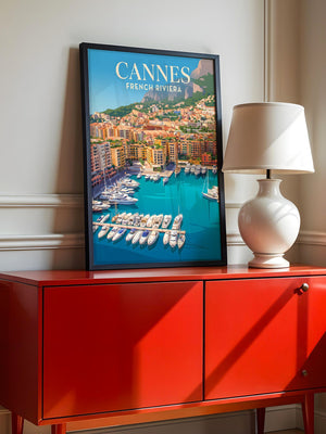 Cannes Hafen Malerei Retro
