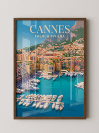 Cannes Hafen Malerei Retro