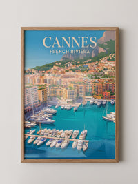 Cannes Hafen Malerei Retro
