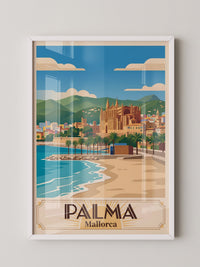 Palma Kathedrale Küstenblick Retro