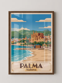 Palma Kathedrale Küstenblick Retro