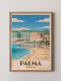 Palma Kathedrale Küstenblick Retro