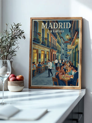 Madrid Straßenszene Retro