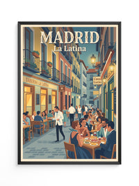 Madrid Straßenszene Retro