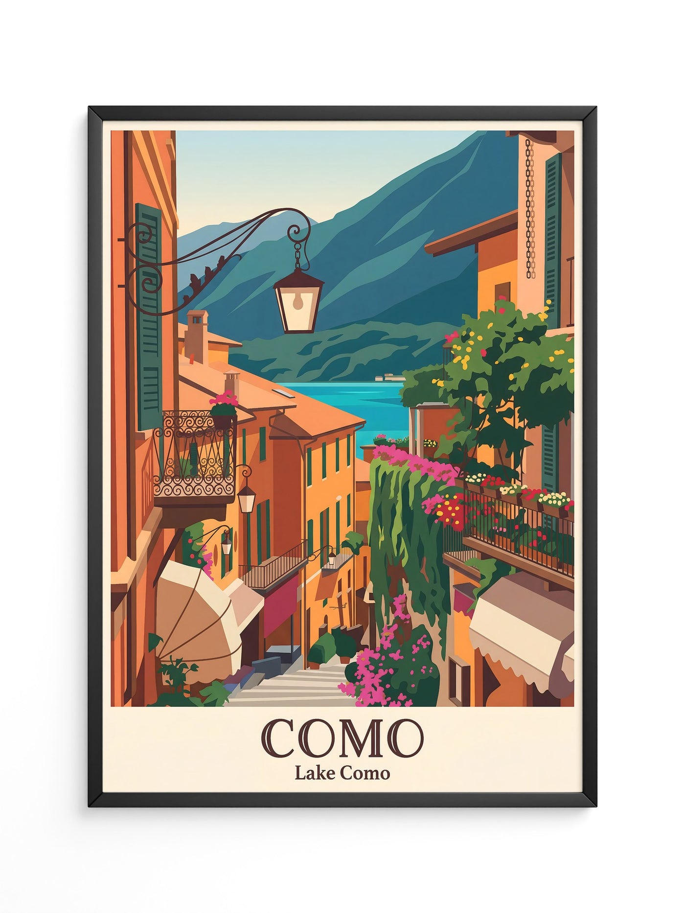 Como See Gasse farbenfroh