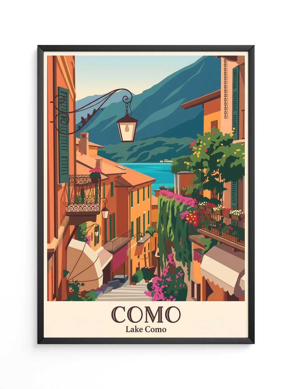 Como See Gasse farbenfroh