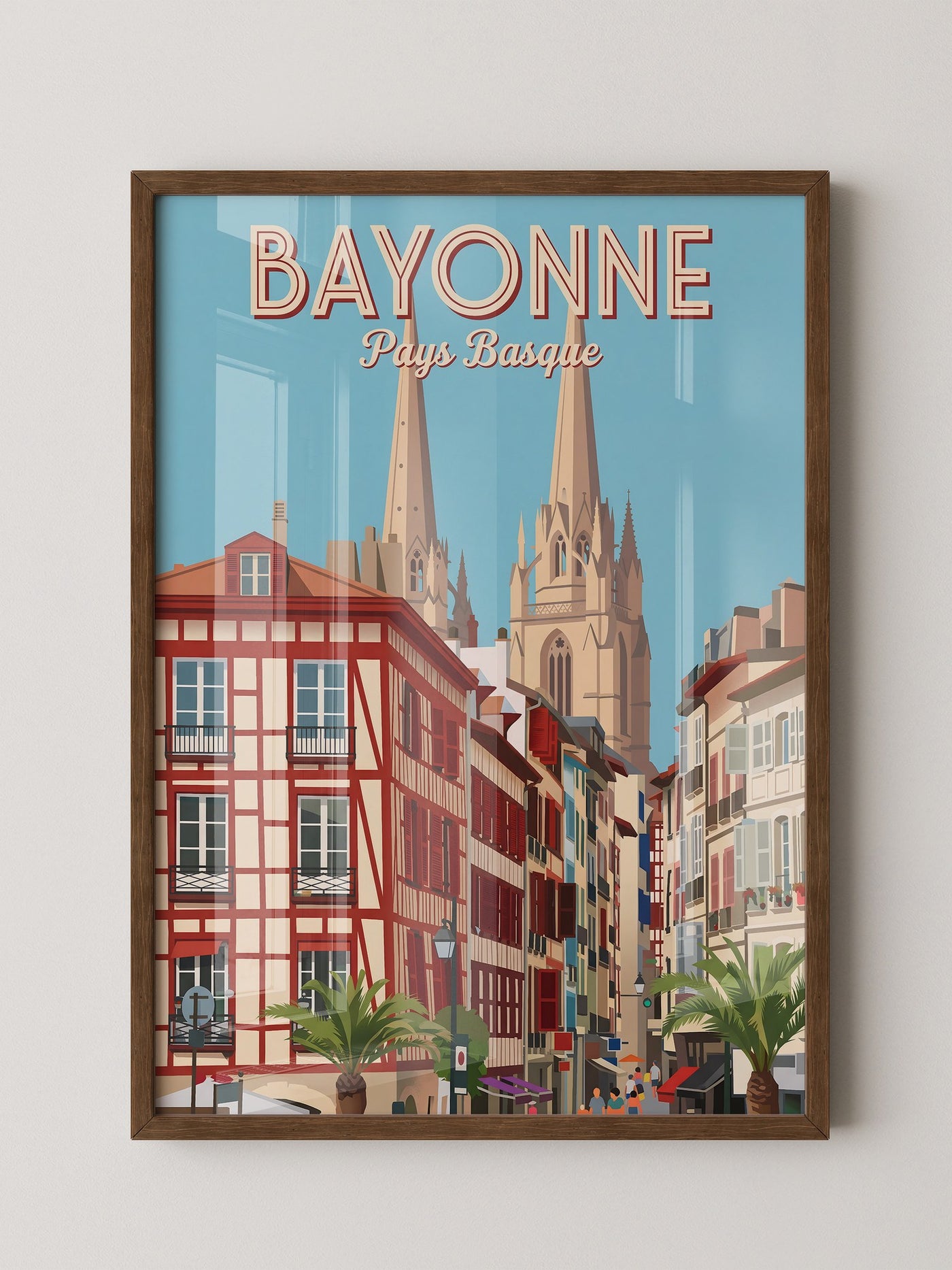 Bayonne Stadtansicht Retro-Stil