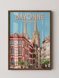 Bayonne Stadtansicht Retro-Stil
