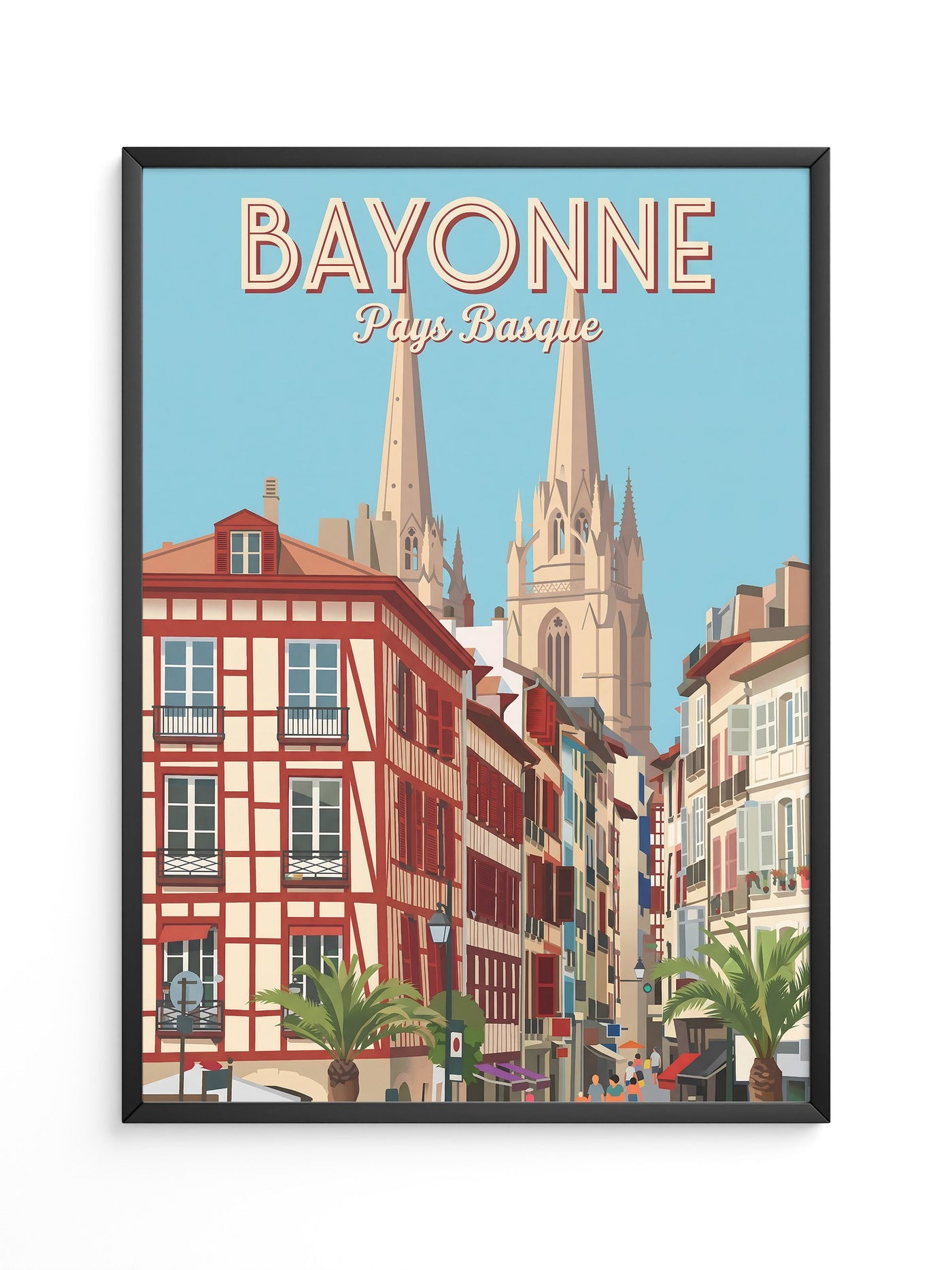 Bayonne Stadtansicht Retro-Stil
