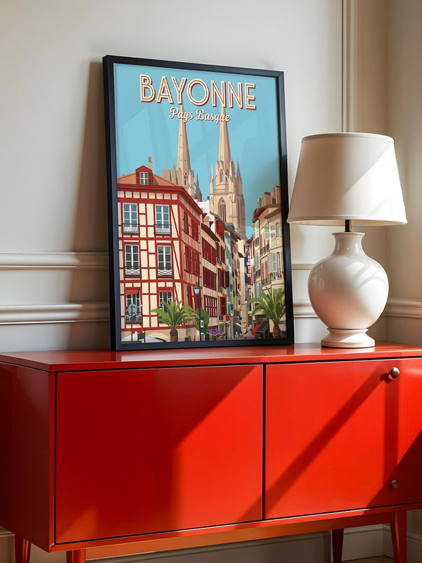 Bayonne Stadtansicht Retro-Stil