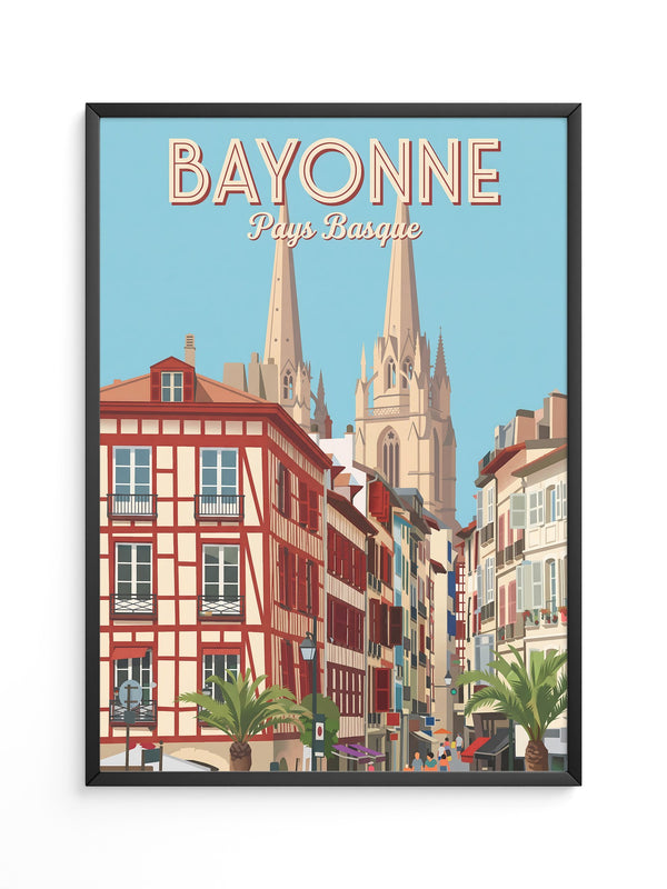Bayonne Stadtansicht Retro-Stil