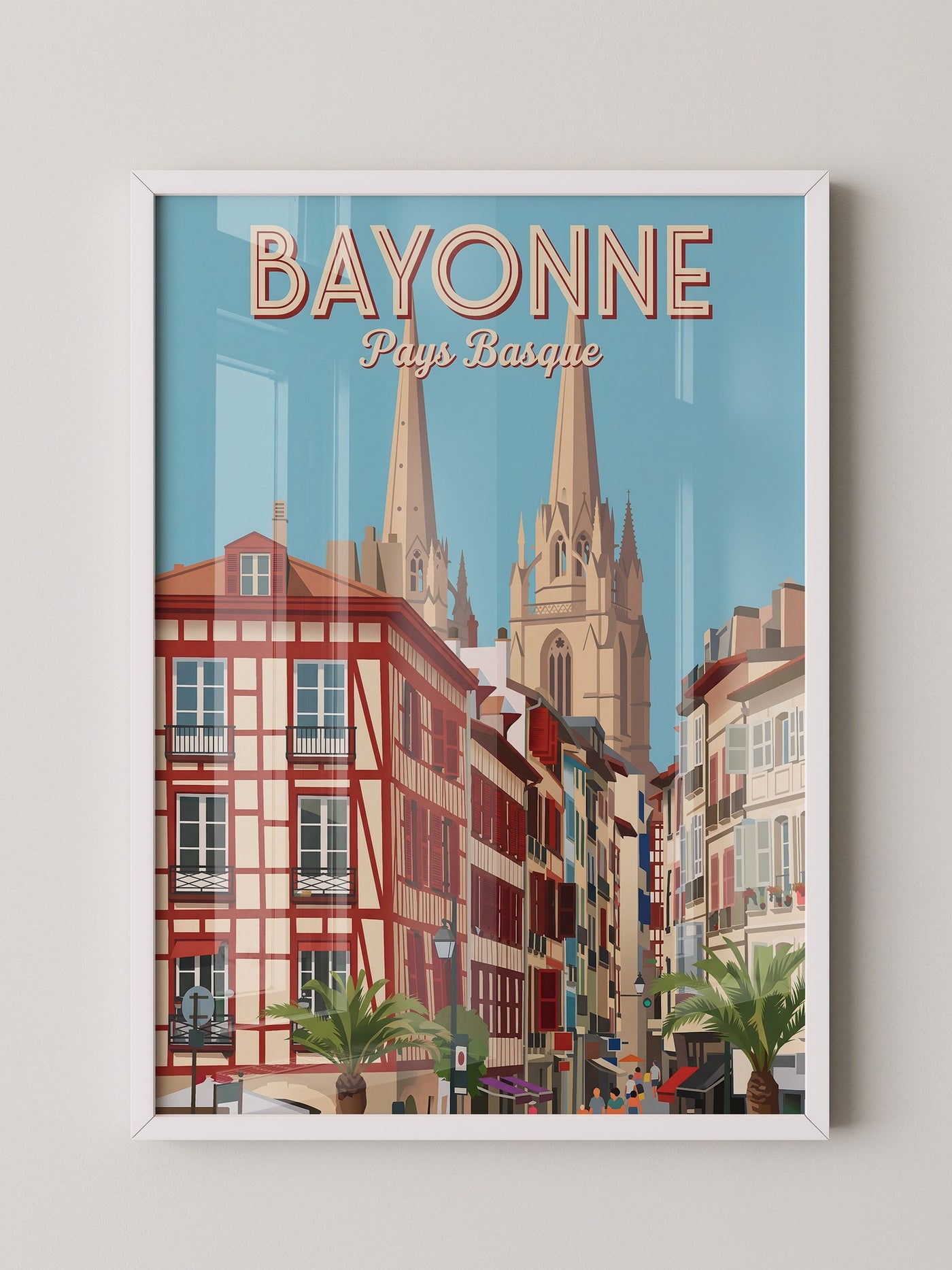 Bayonne Stadtansicht Retro-Stil