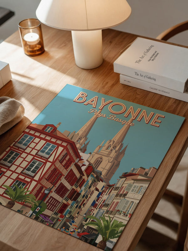 Bayonne Stadtansicht Retro-Stil
