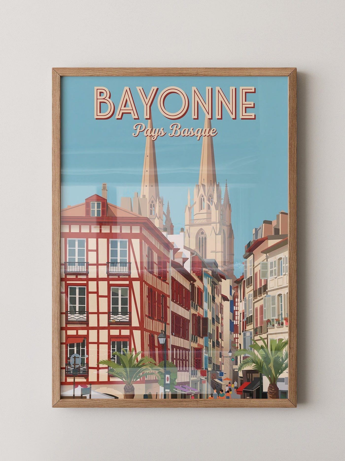Bayonne Stadtansicht Retro-Stil
