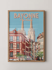 Bayonne Stadtansicht Retro-Stil