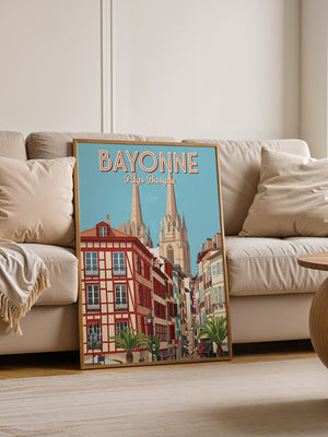 Bayonne Stadtansicht Retro-Stil