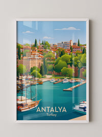 Antalya Hafen Bunte Illustration