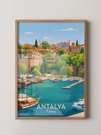 Antalya Hafen Bunte Illustration