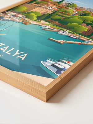 Antalya Hafen Bunte Illustration