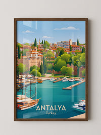 Antalya Hafen Bunte Illustration