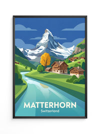 Matterhorn Herbstfarben Grafik