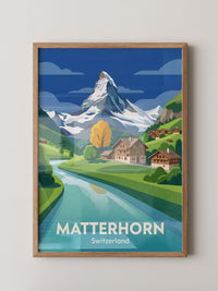 Matterhorn Herbstfarben Grafik