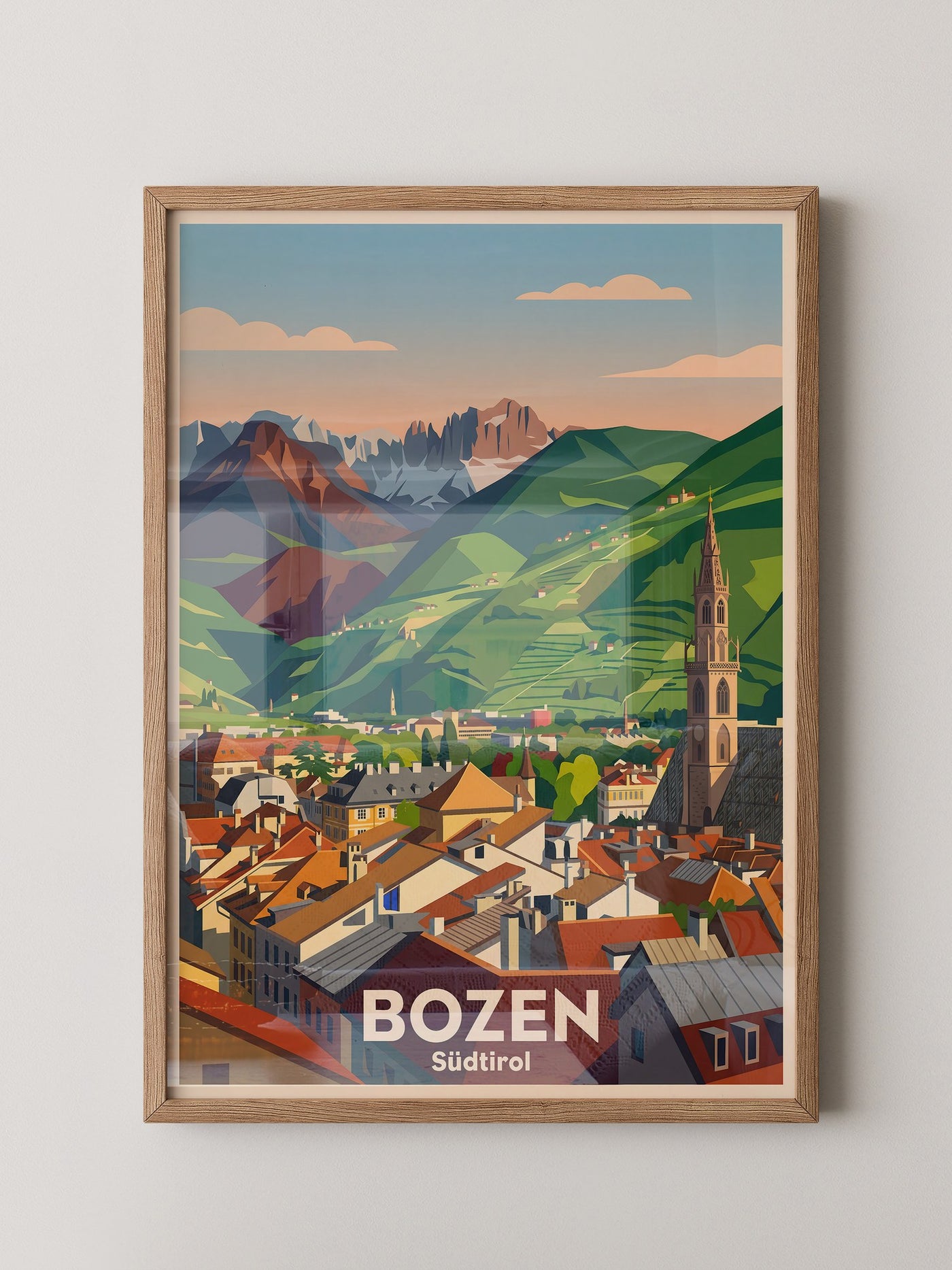 Bozen Südtirol Bergpanorama Vintage