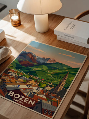 Bozen Südtirol Bergpanorama Vintage