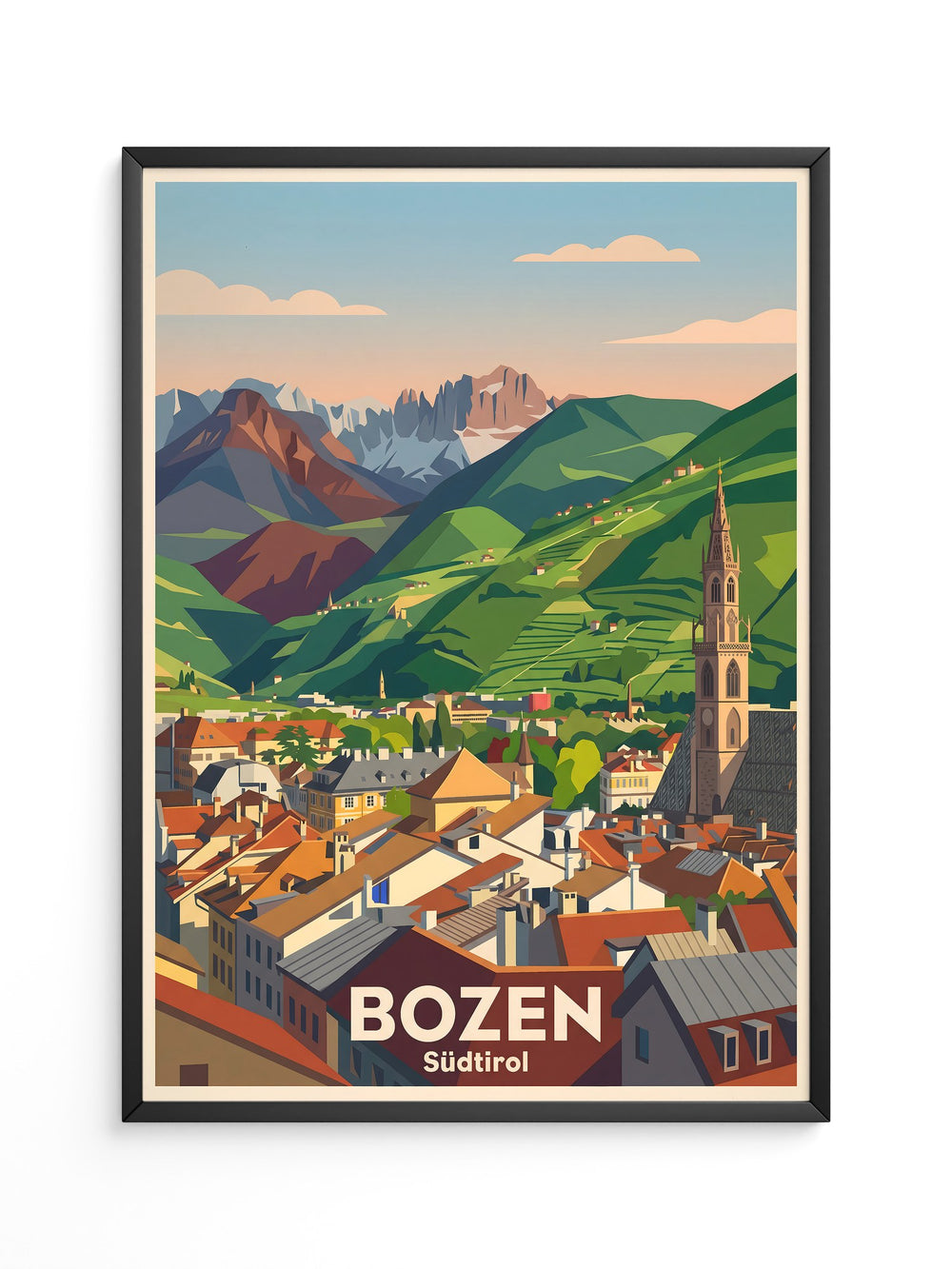Bozen Südtirol Bergpanorama Vintage