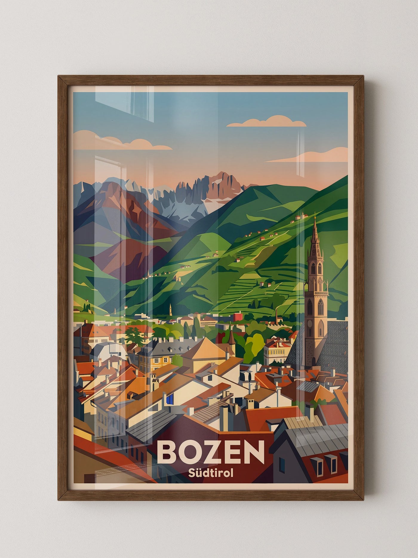Bozen Südtirol Bergpanorama Vintage
