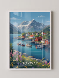 Norwegische Fjordidylle Pastellfarben