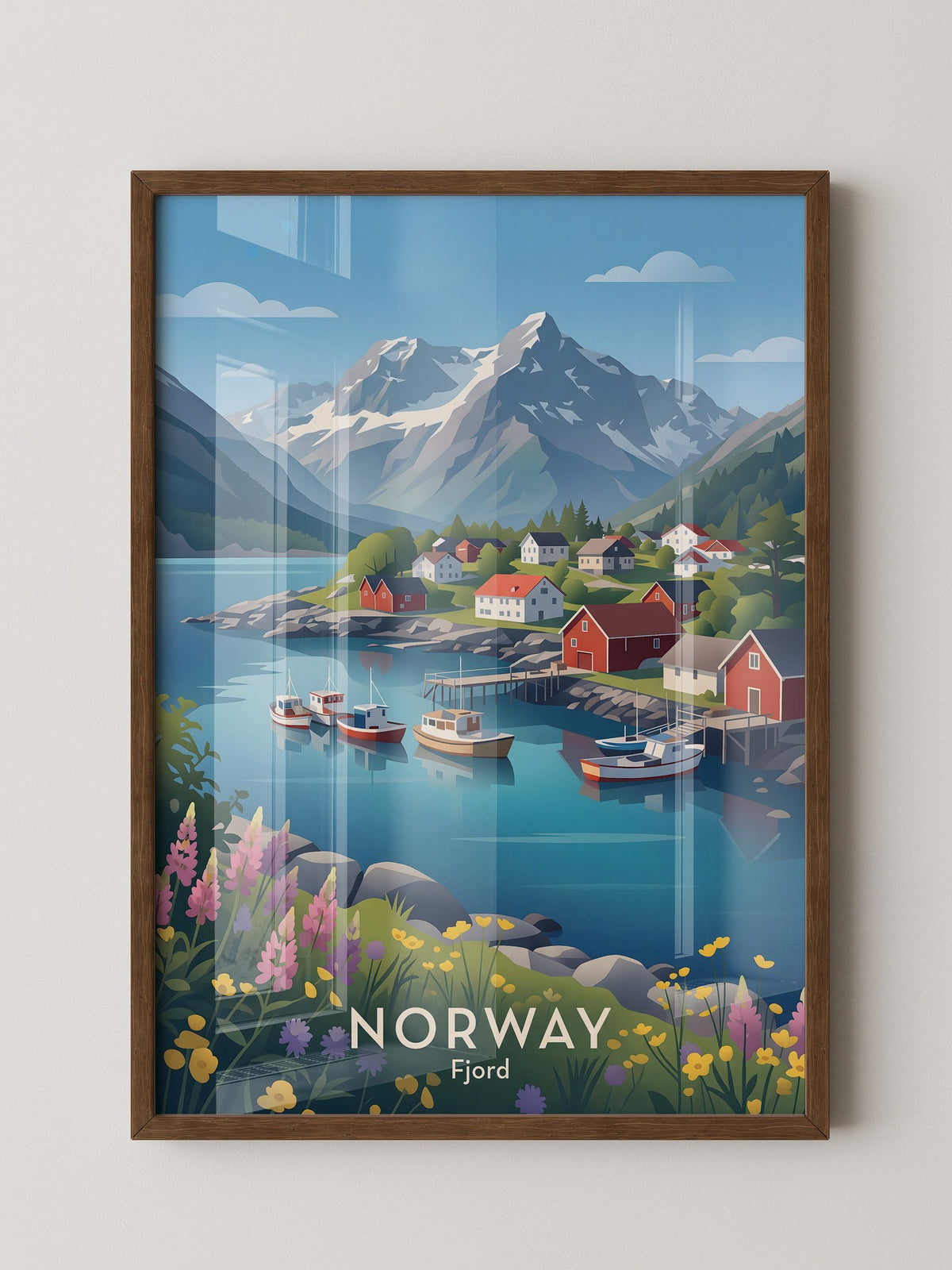 Norwegische Fjordidylle Pastellfarben