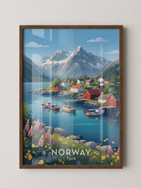 Norwegische Fjordidylle Pastellfarben