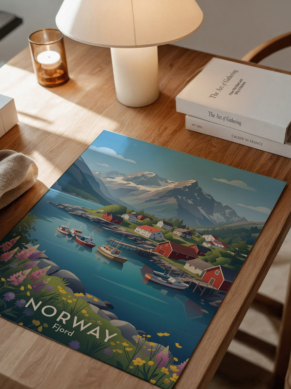Norwegische Fjordidylle Pastellfarben
