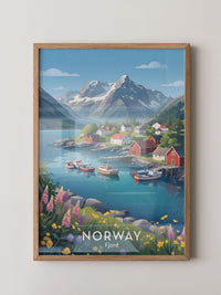 Norwegische Fjordidylle Pastellfarben