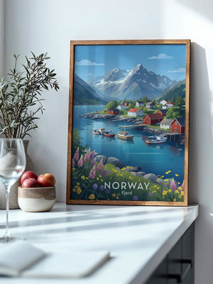 Norwegische Fjordidylle Pastellfarben